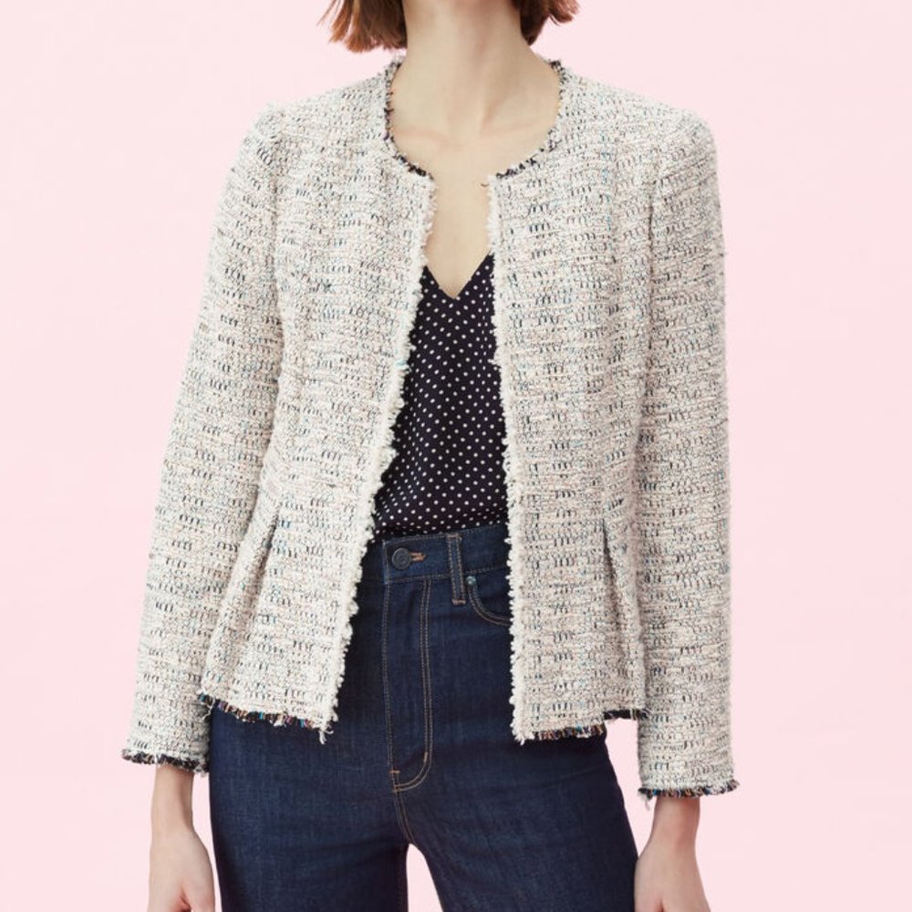 Rebecca Taylor Rainbow Tweed Peplum Jacket